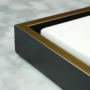 Gold and Black Wood Floater Frame for Canvas Art | Hand-Built, Custom Sizes Available