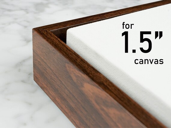 Brown Walnut Wood Floater Frame for Canvas or Mixed Media - Etsy