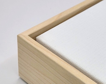 Marco flotante de arce natural para lienzo / Estilo galería de madera moderna (3,8 cm de profundidad)