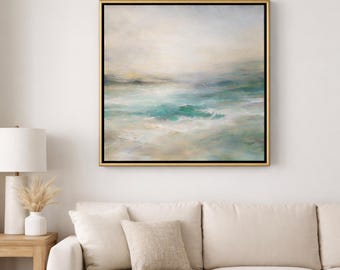 Marco flotante negro con borde dorado para lienzos / Estilo galería moderno (lienzo de 3,8 cm)