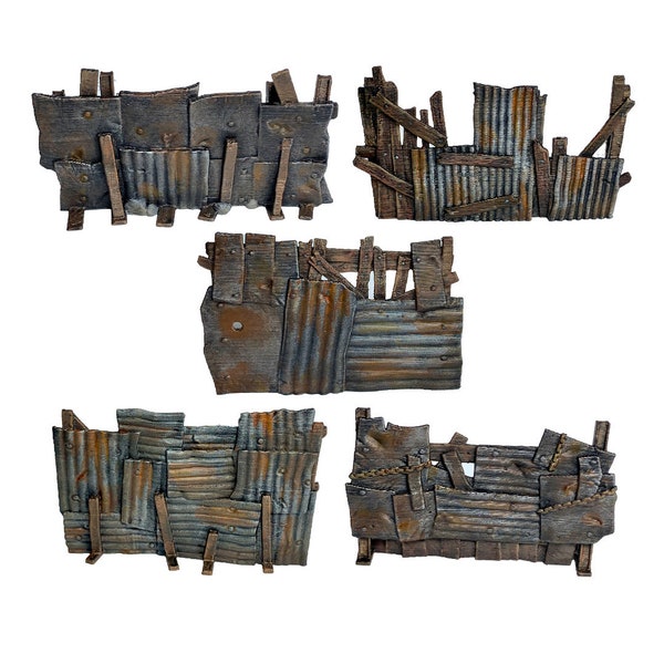 Painted Makeshift Wall Barriers | Hand-painted Wargaming Miniatures