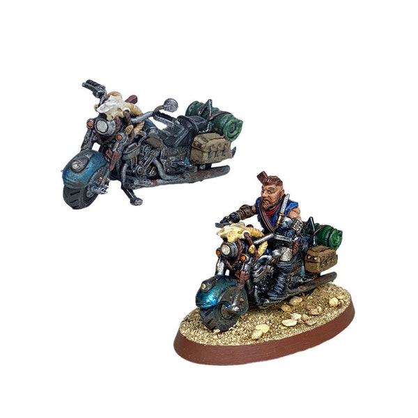 Post-Apocalyptic Cruiser Motorcycle | Hand-painted Wargaming Scatter Terrain