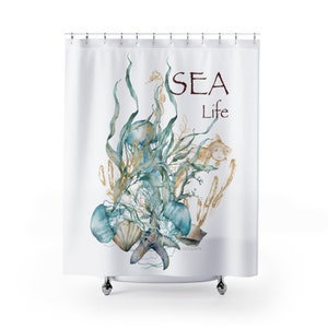 Jellyfish Garden Design Shower Curtain-Sea Life Collection  -| WC-SeaLife3
