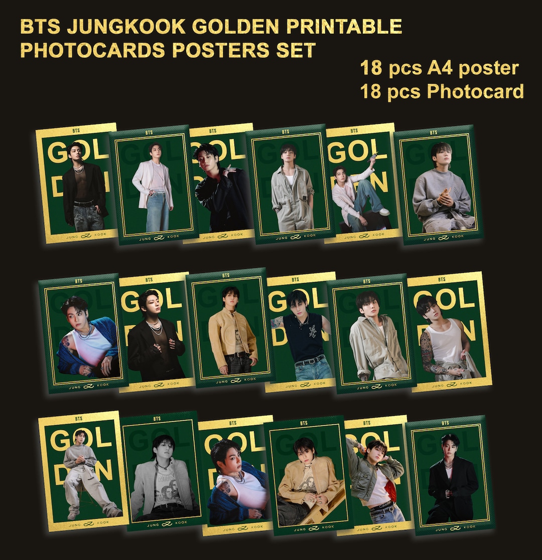 BTS JUNGKOOK Golden Photocards Posters Set Printable Digital Download