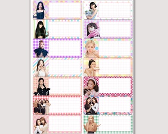 Blackpink / 14 Stück Namensetiketten / A4 / Namensschild / Digital Download / Aufkleber / Schule / Schreibwaren / DRUCKBAR / Klassenzimmer / Blinks