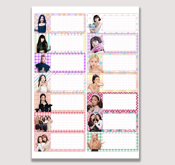 Blackpink / 14 Pieces Name Labels / A4 / Name Tag / Digital Etsy