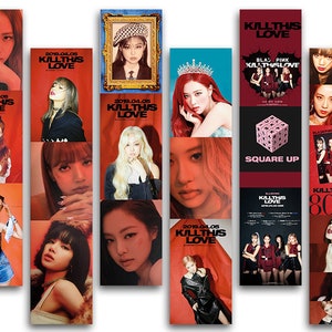 ブラックピンク 印刷可能なブックマーク プリント デジタルダウンロード kpop 紙 文房具 本 アクセサリー