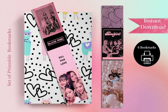 blackpink printable bookmarks prints digital download kpop etsy