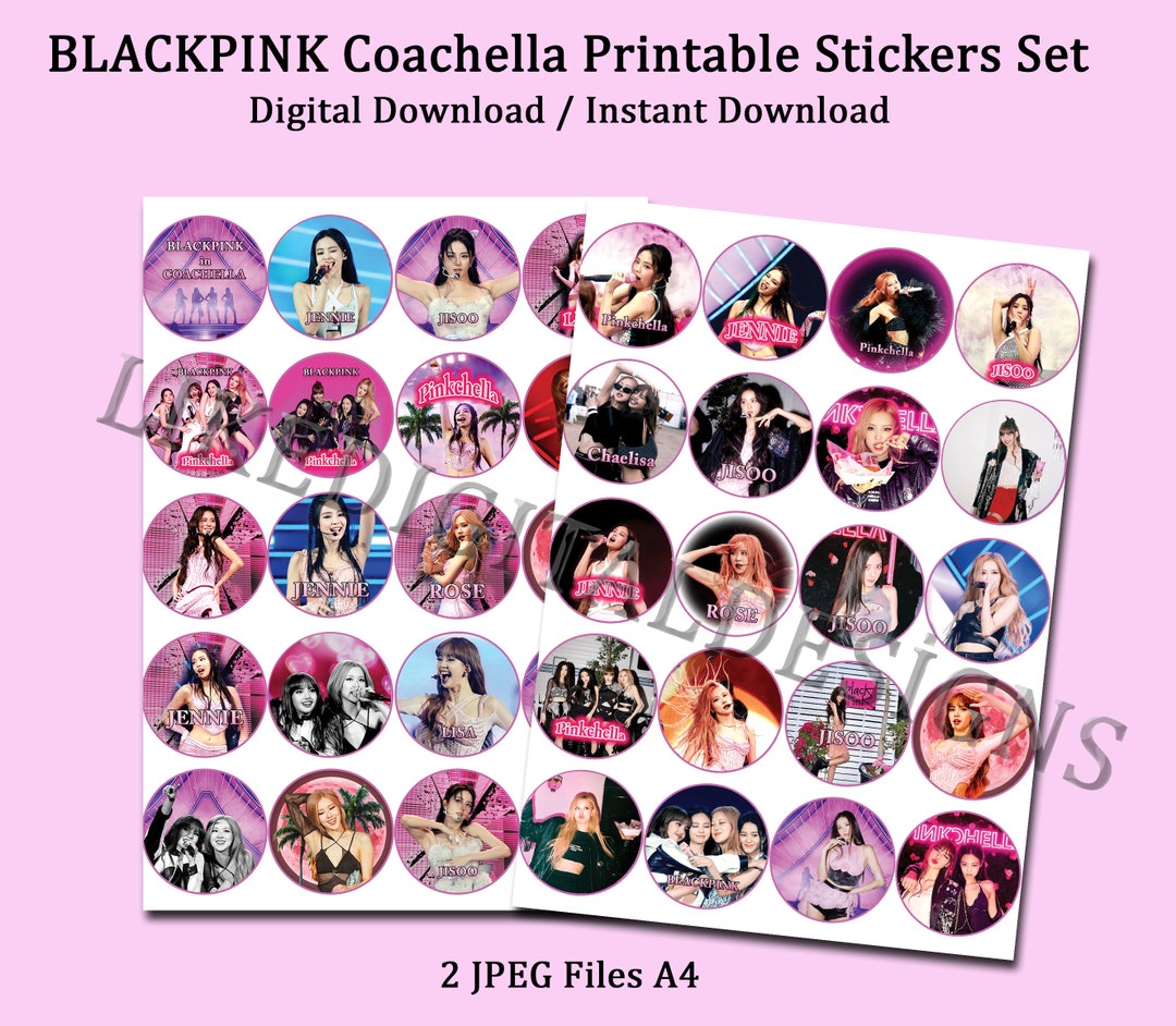 BLACKPINK Coachella PRINTABLE Sticker Instant Downloadparty Etsy