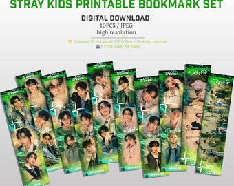 Stray Kids Holow DIGITAL Lesezeichen Set Print n Cut, SKZ, Printable, Kpop Geschenke, Sofort Download