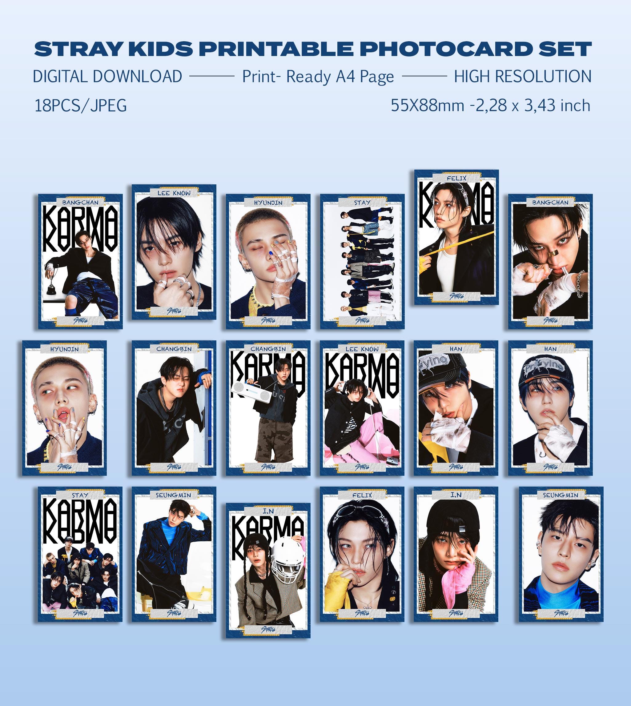 Stray Kids KARMA 印刷可能なフォトカードセット、デジタル