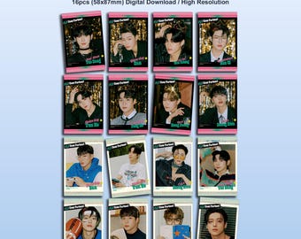 ATEEZ 16 Stück Fotokarten Set - Digitaler Download - Print n Cut - Kpop Geschenk - A4 Printable JPEG