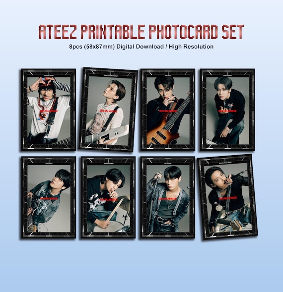 ATEEZ 8 Pcs Photocard Set - Digital Download - Print N Cut - Kpop