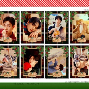 STREUNENDE KINDER SKZ Fotokarte Weihnachten/Kpop Print n Cut/Digital Download/kpop Geschenk/A4 Jpeg/Perfektes Geschenk für Den Aufenthalt/Freunde/Mama/Tochter