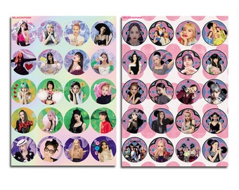 Blackpink Stickers,Printable 2-A4 Pages,Instant Download, Party Supplies, Scrapbooking - Labels - cake toppers - Blackpink Party, DIY Labels