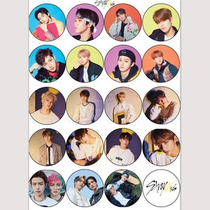Pegatinas imprimibles para niños callejeros, hoja de etiquetas, Cupcake Topper, Stray Kids Sticker, Stray Kids Cake Topper, Stray Kids Birthday, Stray Kids Party