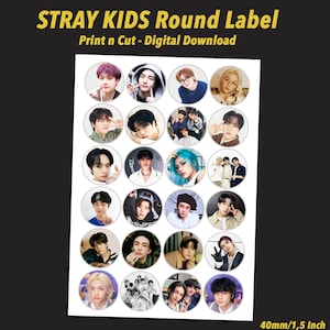 Print n Cut K-Pop STRAY KIDS Aufkleber, Printable-Instant Download Partyzubehör, Scrapbooking - DIY Labels - Jpeg,png