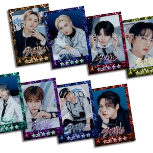 Streunende Kinder / Druckbare Fotokarten Set / Digital Download / Kpop Druck / Fan Geschenk / A4 JPEG / Print n Cut /Druck zu Hause / Hyunjin /Bangchan