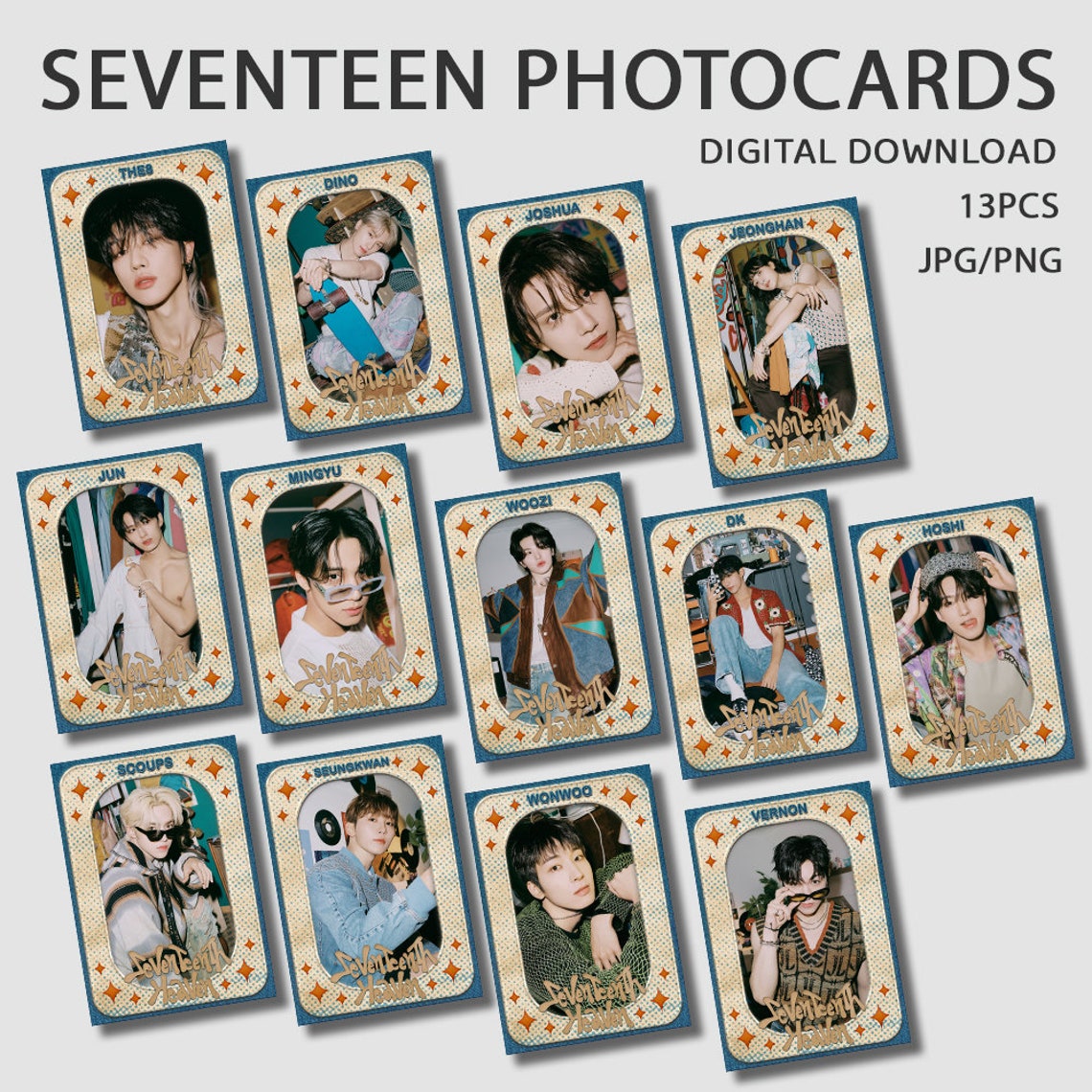 SEVENTEENTH HEAVEN Printable Photocards Set, Print N Cut, Digital SEVENTEENTH HEAVEN Printable Photocards Set, Print N Cut, Digital