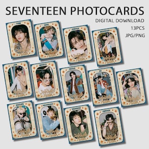 Ensemble de cartes photo imprimables XVIIe ciel, impression et découpe, téléchargement numérique, cartes Kpop, jpeg, png, a4