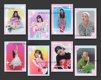 Blackpink Photocards Set - Print n cut -Téléchargement numérique - Jisoo,Rose,Lisa,Jennie,Blackpink Gift, Blackpink cards / A4 Jpeg