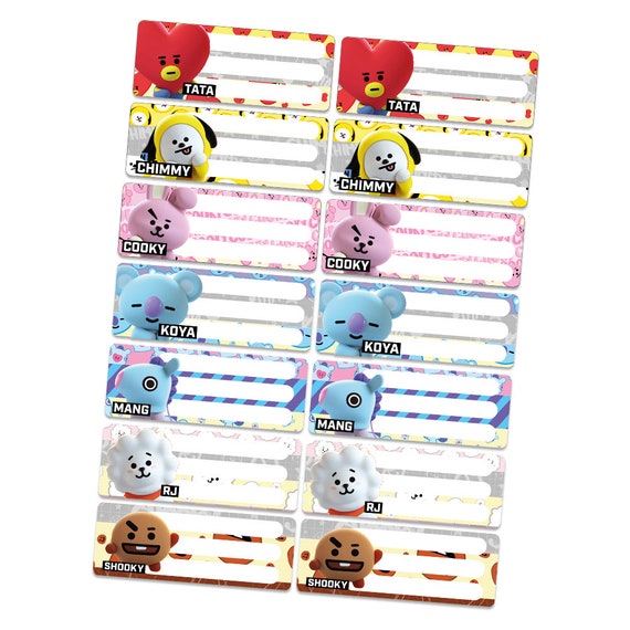 BT21 PRINTABLE School Label, Print N Cut, Back to School