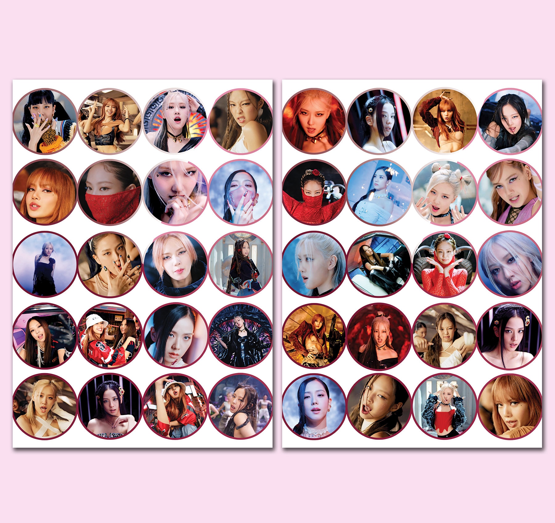 Blackpink Pink Venom Stickers, Printable A4 Labels ,instant