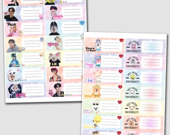 Stray Kids SKZOO Schuletikett, Print n Cut, Schulanfang Aufkleber, Schule, Schulaufkleber, Namesschild, Schreibwaren, Party Etikett / Kpop / SKZ