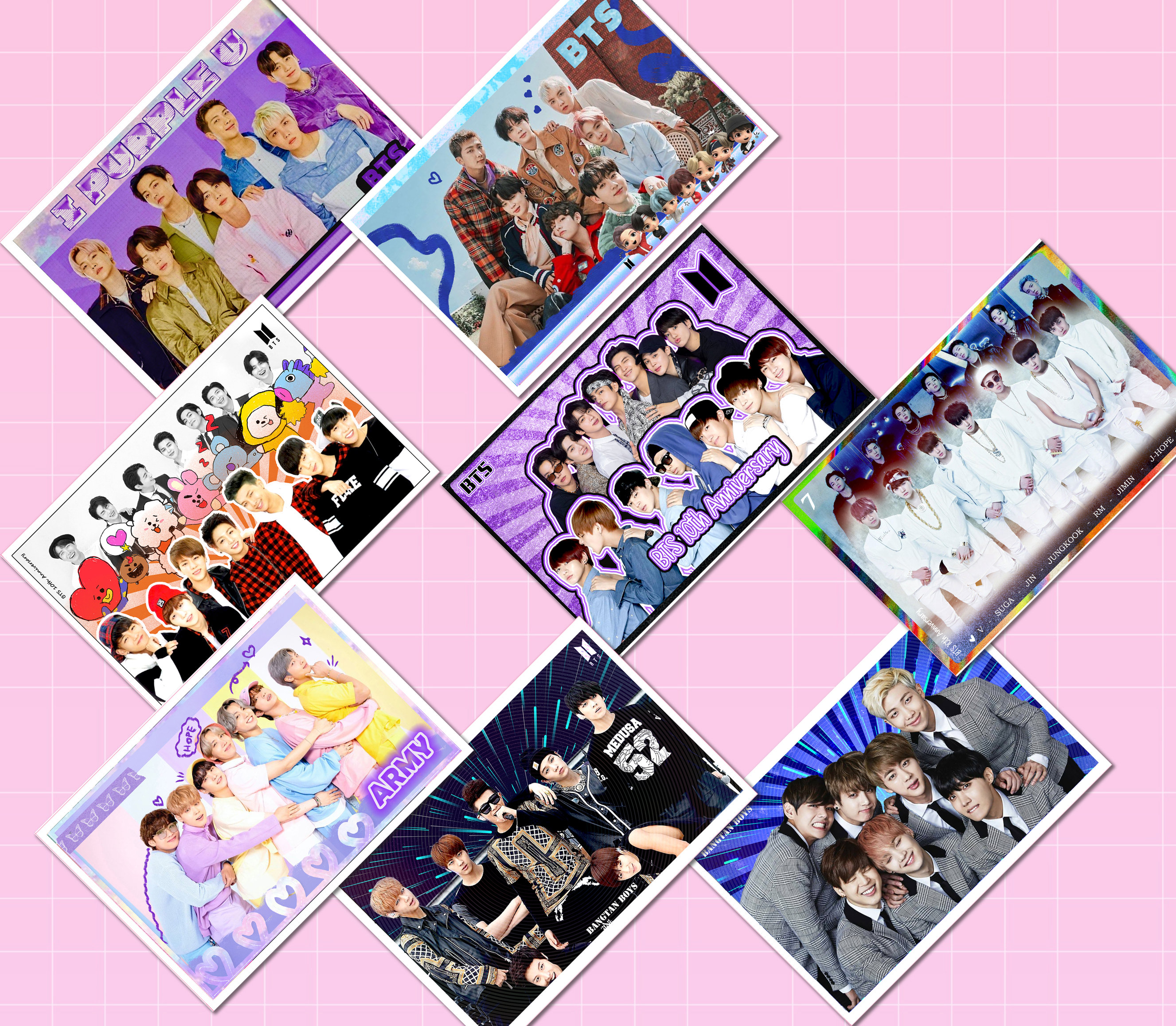 BTS 10th Anniversary Postcard/greeting Cards / Print N Cut / Digital