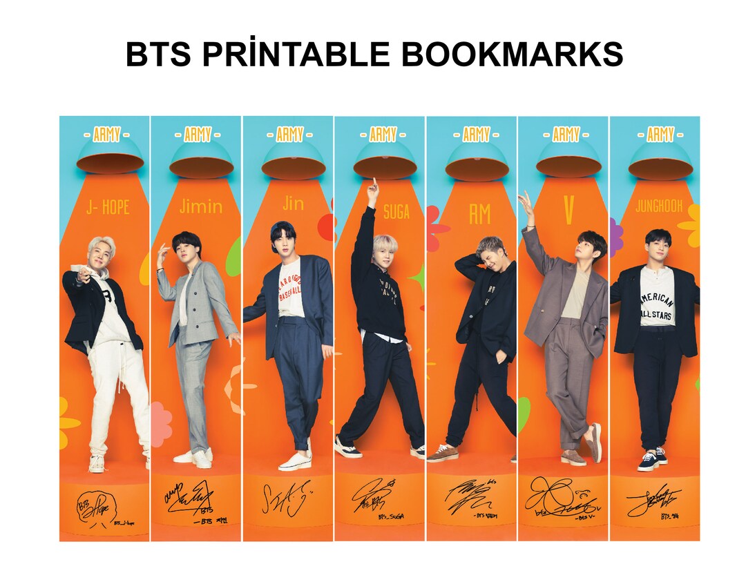 BTS Printable Bookmark Bangtan Bookmark DIGITAL DOWNLOAD Kpop Paper Stationery Book BTS Printable Bookmark Bangtan Bookmark DIGITAL DOWNLOAD Kpop Paper Stationery Book