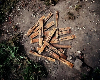 Younger Futhark Runes - Etched Black River Rock