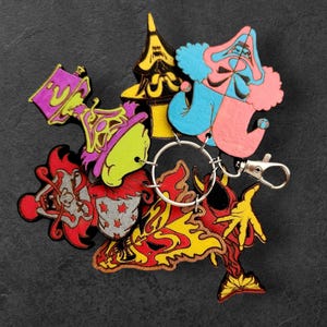 Chaveiro de carta do Coringa, cartas do Coringa, carnaval da carnificina, mestre de cerimônias, caixa de enigmas, milenko, jeckel bros, wraith, chaveiros para juggalos