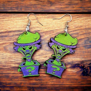 Brincos Riddlebox, brincos de cartas de coringa, brincos ICP, joias Juggalo