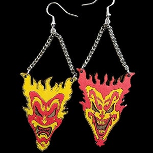 Os incríveis brincos dos irmãos Jeckel, Jake e Jack, brincos de cartas de coringa, brincos ICP, joias Juggalo