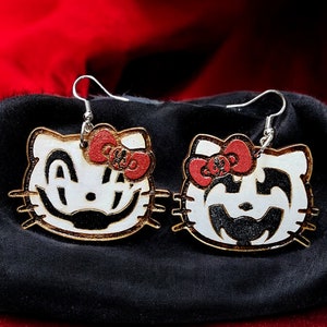Pendientes "Hola Juggalo", pendientes ICP, pendientes para juggalos. Pendientes colgantes de plata de ley.