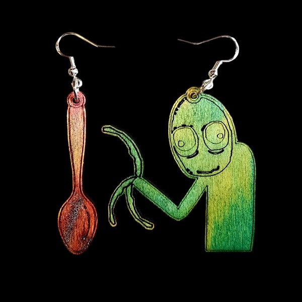 Salad fingers earrings, rusty spoons, weird earrings