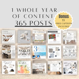 365 Real Estate Social Media Templates, Real Estate Marketing, Real Estate  Instagram Post, Real Estate Facebook Posts, Canva Templates