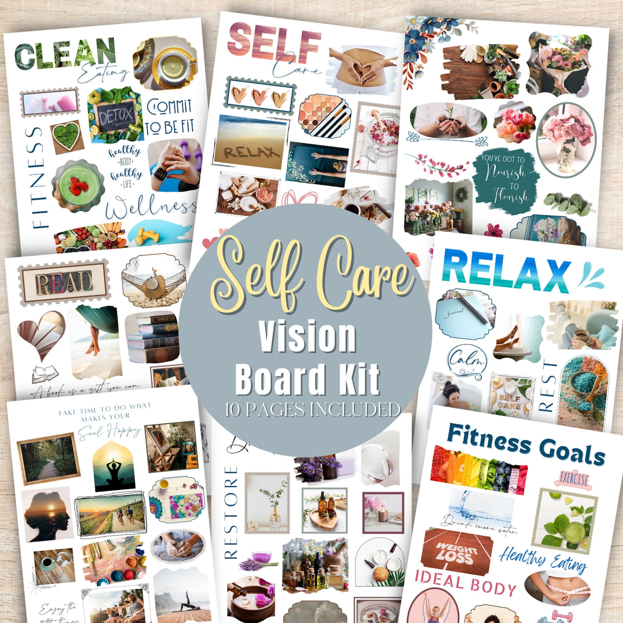 2024 Vision Board Kit With Printable Words, Quotes, Images, Frames,  Backgrounds, Icons, Abundance Cheques More / Updated for 2024 -   Singapore