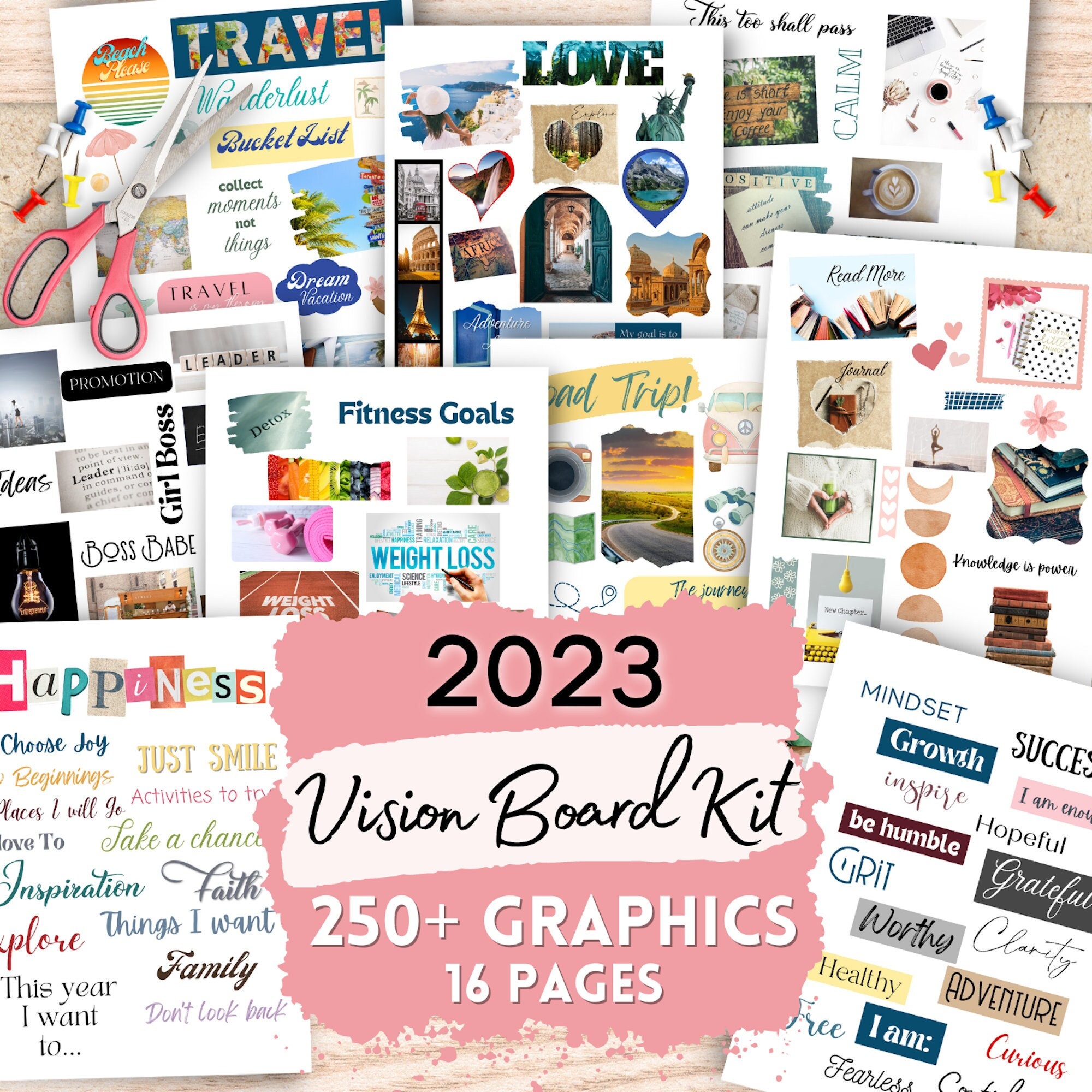 2024 Vision Board Kit Complete Ultimate Bundle Inspirational Dream