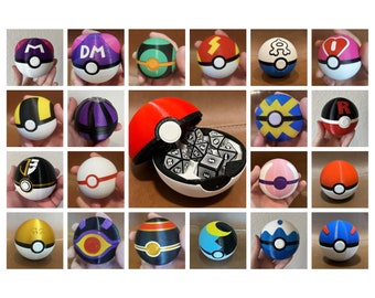 Pokeball Dice Box / GS ball, Premier ball, Ultra ball, Masterball, Fastball, Luxury ball, Team Rocket ball, and custom balls available