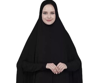 Lightweight Prayer jilbab Ramadan Simple and easy to wear full length Islamic khimar/burkha with sleeves for women hajj umrah ihram