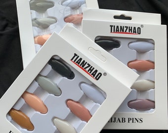 8 pack Nude/black Muslim Hijab Scarf Safety Pin Clip Snag Free Hijab pins strong