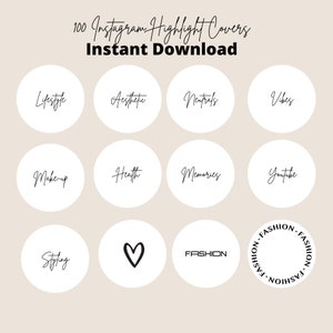 Stylish Instagram Highlight Covers, 100 Minimal Aesthetic Black and ...