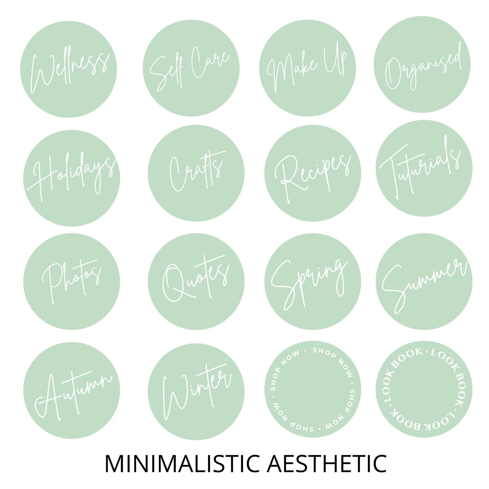 Sage Green Instagram Highlight Covers Minimal Aesthetic 100 - Etsy