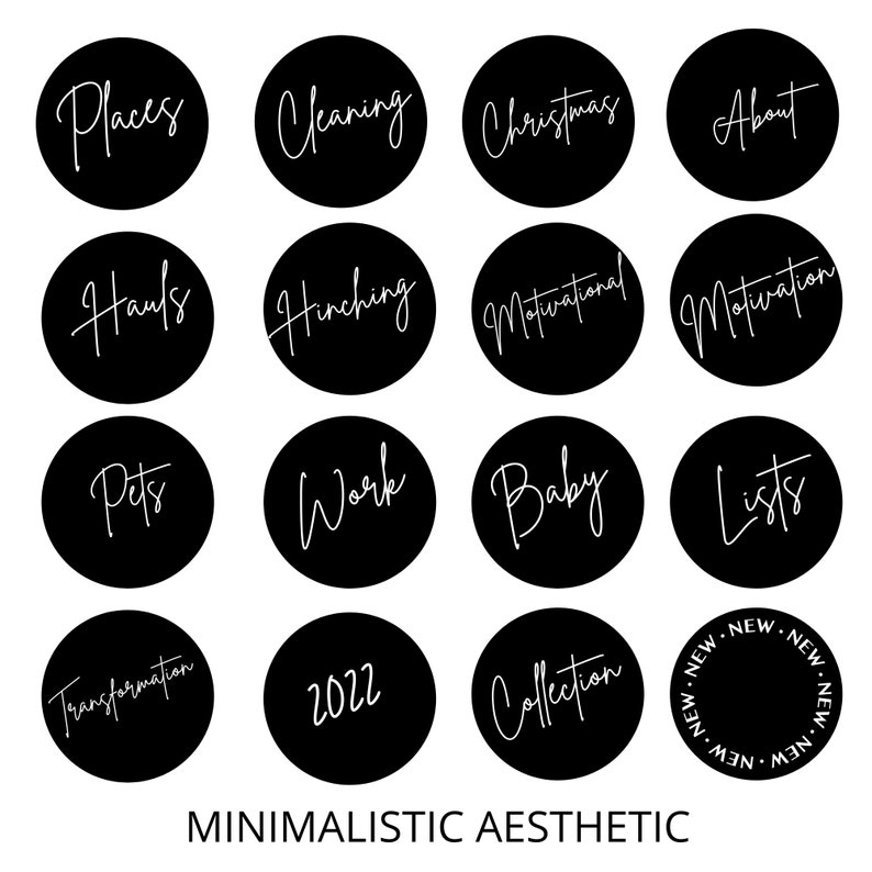 Black Highlight Covers for Instagram Minimalist Aesthetic Story Cover ...