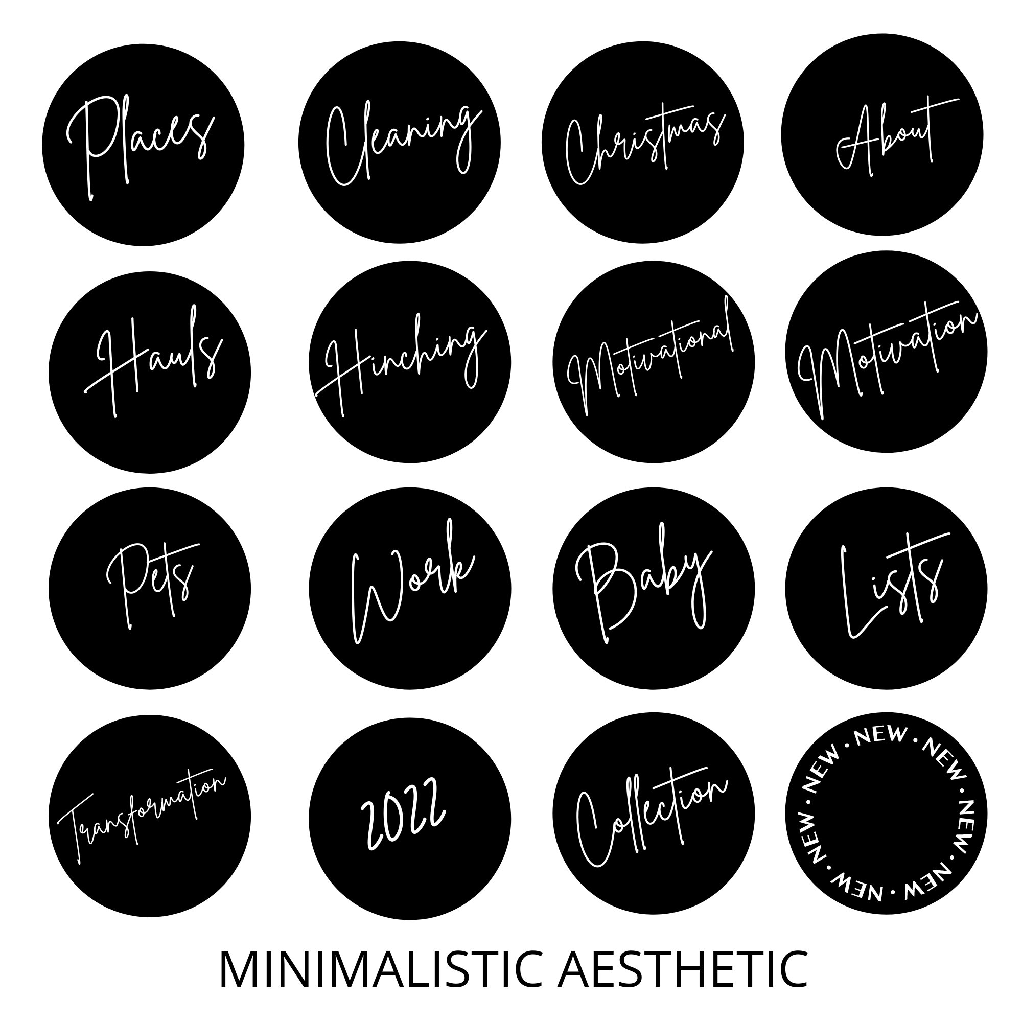 Black Highlight Covers for Instagram Minimalist Aesthetic Story Cover ...