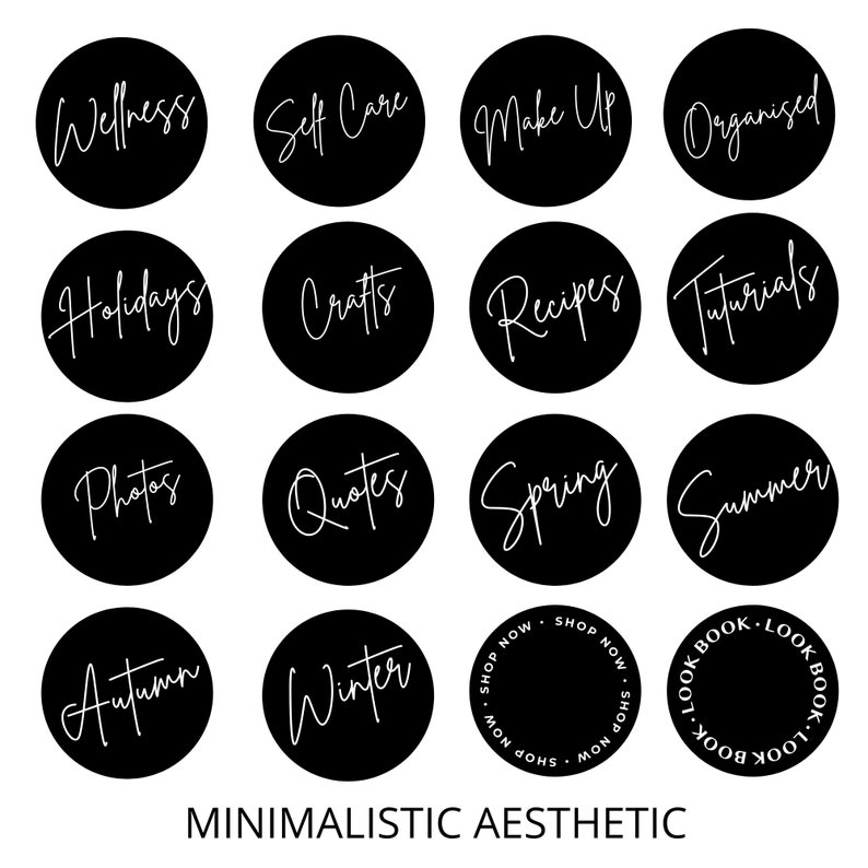 Black Highlight Covers for Instagram Minimalist Aesthetic Story Cover ...