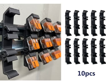 10pcs DIN Rail Mounts For Wago 221 Connectors 3D Printed