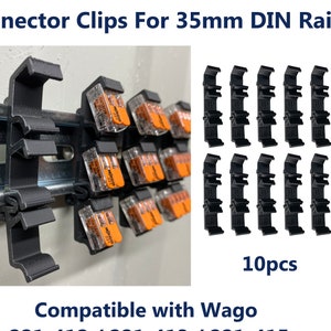 10pcs DIN Rail Mounts For Wago 221 Connectors 3D Printed