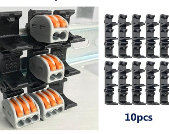 10pcs DIN Rail Mounts For Wago 222 Connectors 3D Printed